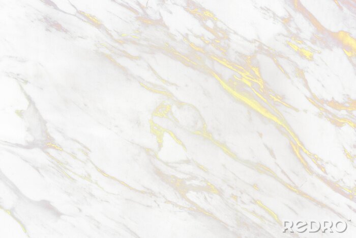 Fototapete Gelbe Blitze auf weißem Marmor
