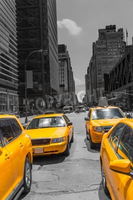Fototapete Gelbe Fahrzeuge auf grauem Hintergrund