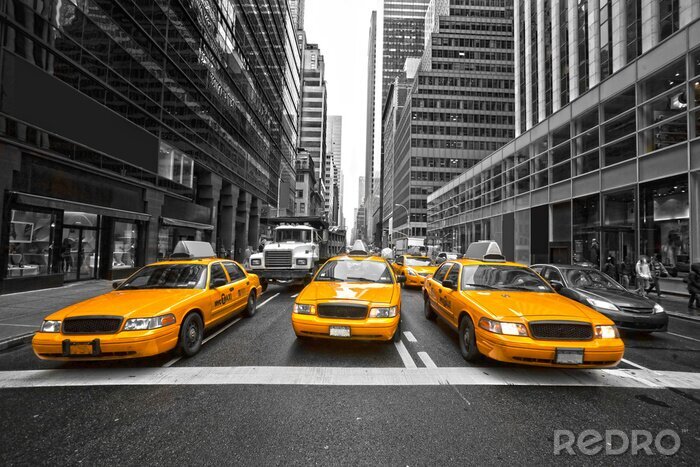 Fototapete Gelbe Fahrzeuge auf Times Square