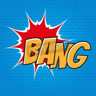 Fototapete Gelbe Inschrift auf blauem Hintergrund