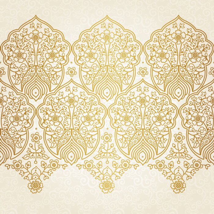 Fototapete Gelbe symmetrische Ornamente