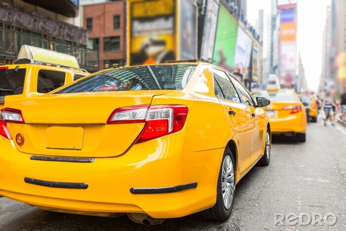 Fototapete Gelbe Taxis in New York City auf der Straße