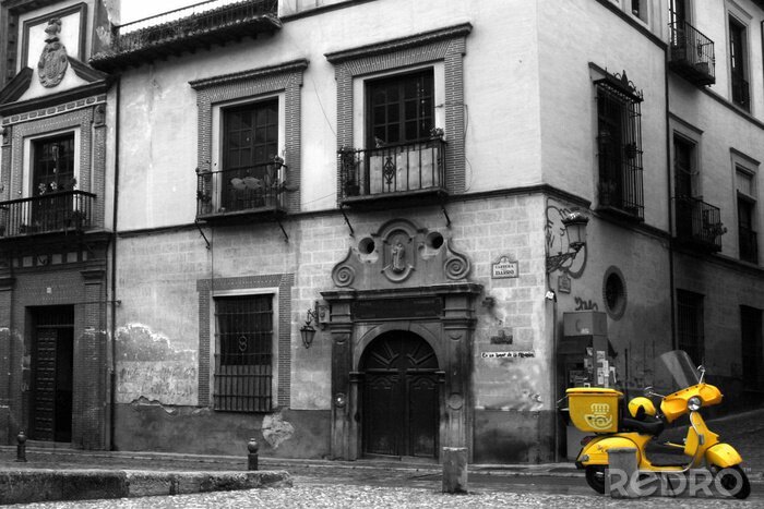 Fototapete Gelber Roller in der Stadt