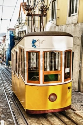 Fototapete Gelbes Fahrzeug in Lissabon