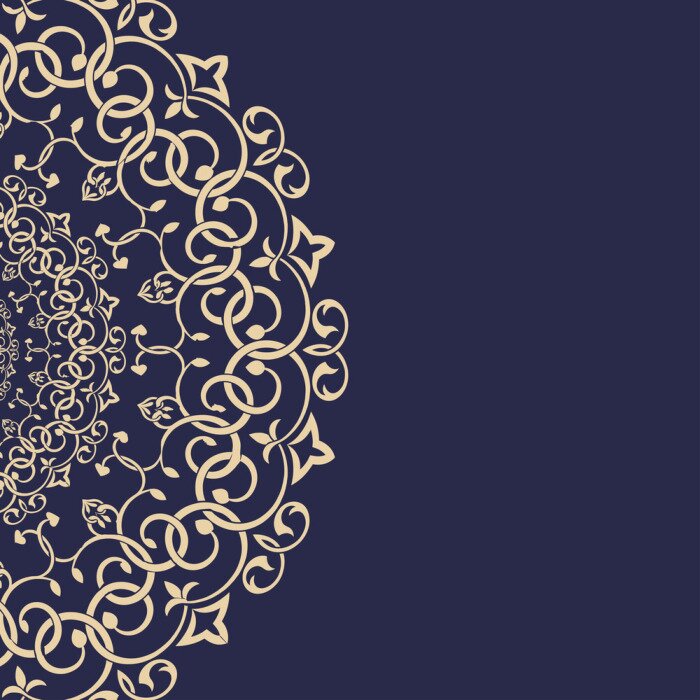 Fototapete Gelbes florales orientalisches Muster