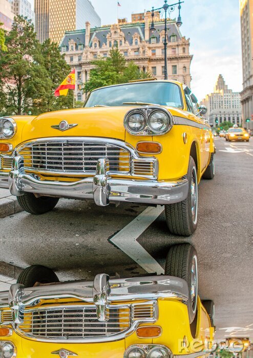 Fototapete Gelbes Taxi auf den Straßen von New York
