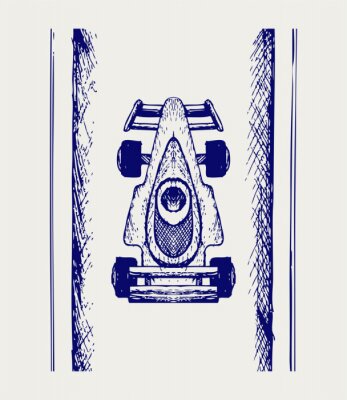 Gemalte Formel 1 von oben