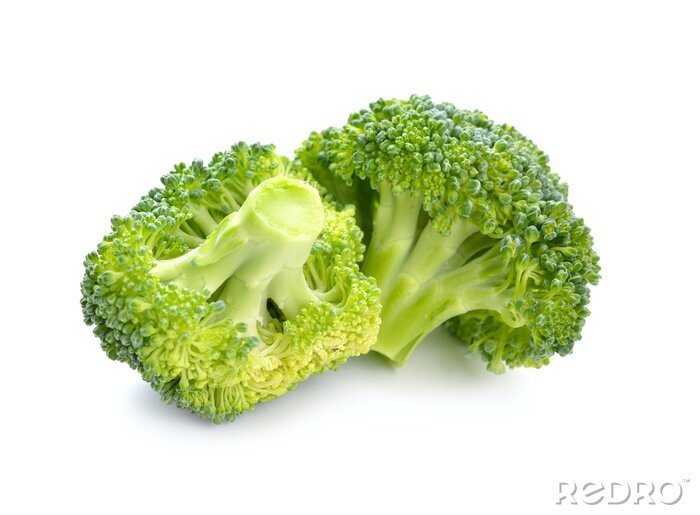Fototapete Gemüse Brokkoli auf weißem Hintergrund