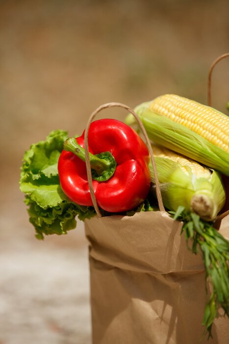 Fototapete Gemüse in einer Tüte