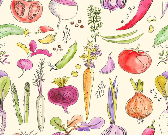 Fototapete Gemüseernte aus dem Garten