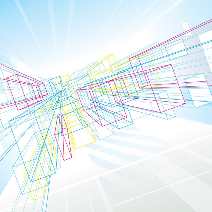 Fototapete Geometrie räumliche Skizze