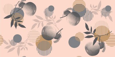 Geometrische Collage mit Äpfeln