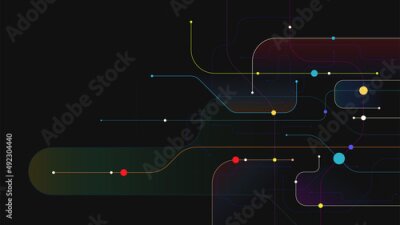 Fototapete Geometrische digitale Elemente - ein modernes Muster