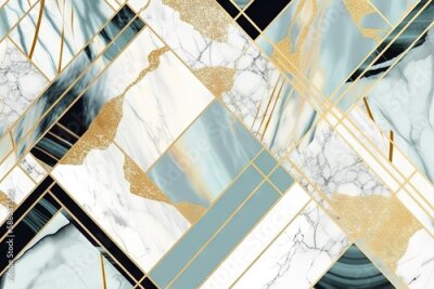 Fototapete Geometrische elegante Komposition mit glamourösem Marmor