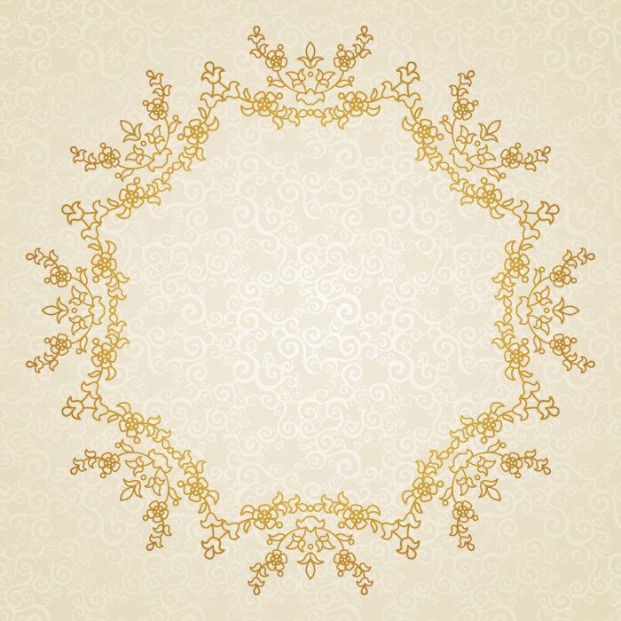 Fototapete Geometrischer Rahmen mit Blumenornamenten