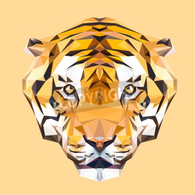 Fototapete Geometrischer tigerkopf