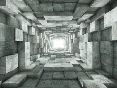 Fototapete Geometrischer Tunnel 3D