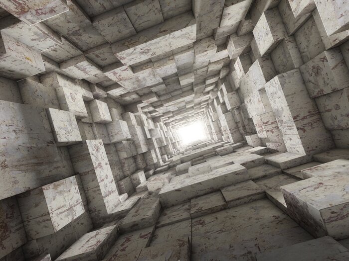 Fototapete Geometrischer umgekehrter Tunnel