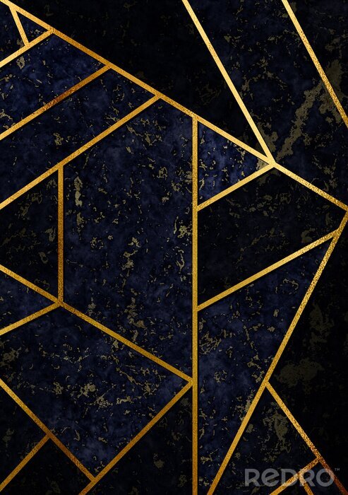 Fototapete Geometrisches Muster mit goldenen Linien