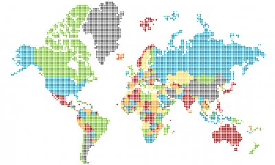 Fototapete Gepunktete Weltkarte