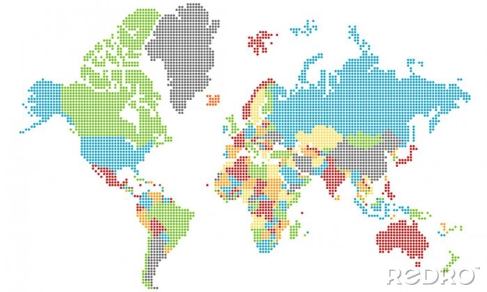 Fototapete Gepunktete Weltkarte
