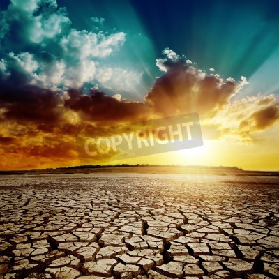 Fototapete Gerissener Wüstenboden