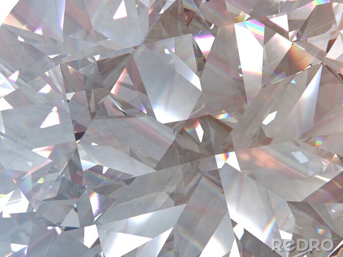 Fototapete Geschichteten Textur dreieckigen Diamanten oder Kristallformen Hintergrund. 3D-Rendering-Modell