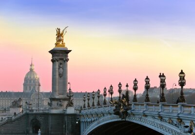 Fototapete Geschmückte Brücke in Paris