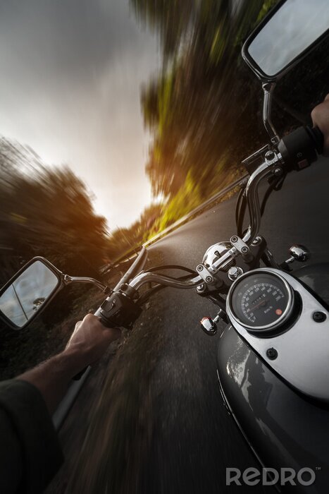 Fototapete Geschwindigkeit des Motorrads auf der Straße