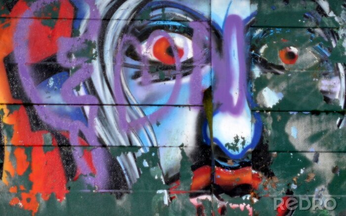 Fototapete Gesicht eines Menschen im Graffiti-Stil