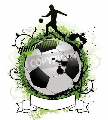 Fototapete Gestalt eines Fußballspielers am Ball