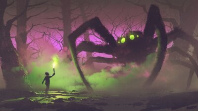 Fototapete Gestalt und große Spinne Fantasy