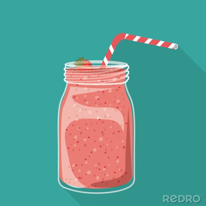 Fototapete Getränk aus Erdbeeren