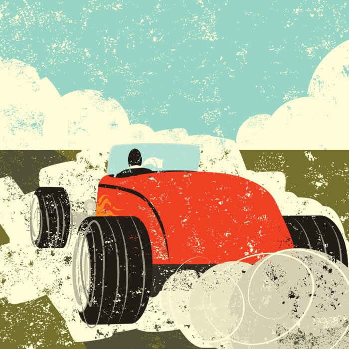 Fototapete Gezeichnetes rotes Sportauto