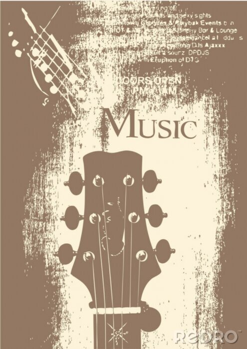 Fototapete Gitarre im Grunge-Stil