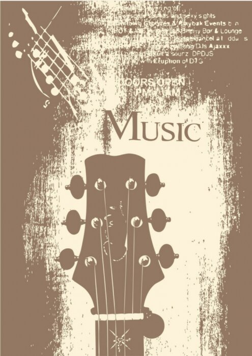 Fototapete Gitarre im Grunge-Stil