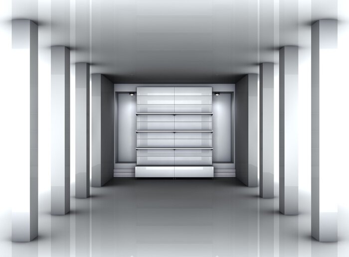 Fototapete Glänzender Tunnel mit Säulen