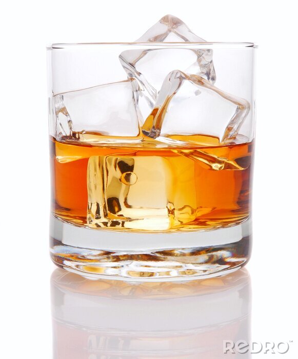 Fototapete Glas mit Getränk und Eis