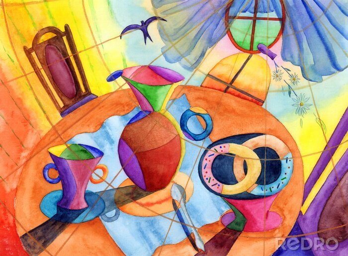 Fototapete Glasmalerei Stillleben