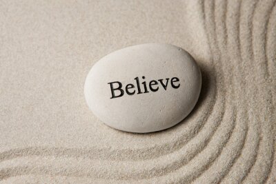 Sticker Glauben Stein