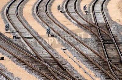 Fototapete Gleise Mit Ampeln ohne Züge
