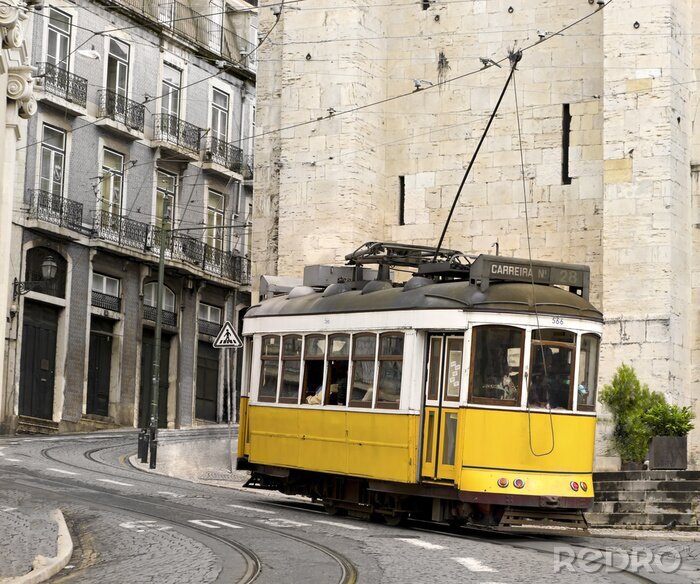 Fototapete Gleisfahrzeug in Lissabon