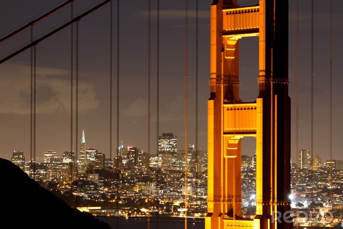 Fototapete Golden Gate bei Nacht