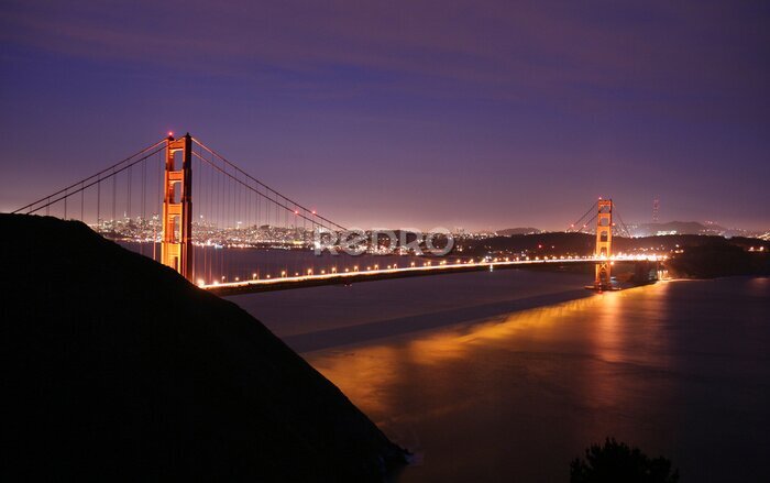 Fototapete Golden Gate Bridge und San Francisco Skyline