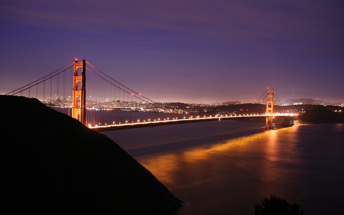 Fototapete Golden Gate Bridge und San Francisco Skyline