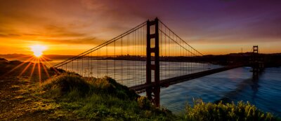 Fototapete Golden Gate Bridge und Sonne