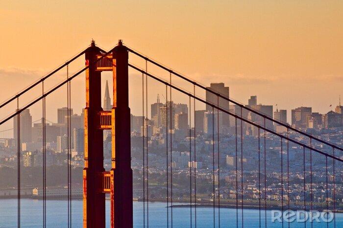 Fototapete Golden Gate Bridge und Sonnenuntergang