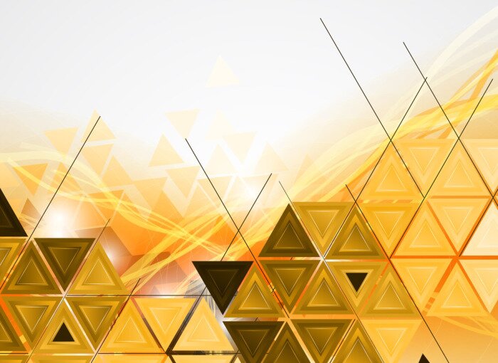Fototapete Goldene dreieckige Fliesen