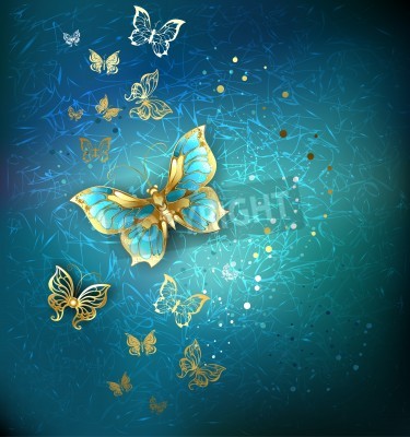 Fototapete Goldene Schmetterlinge