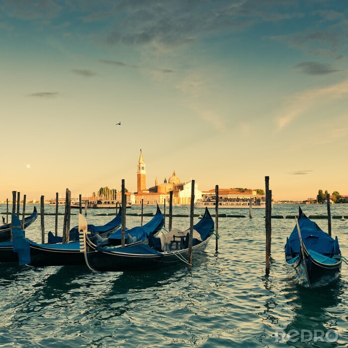 Fototapete Gondeln und Insel Venedig